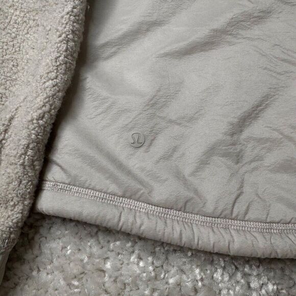 Lululemon Go Cozy Sherpa Fleece Jacket Heathered Ceramic Beige - Picture 8 of 15
